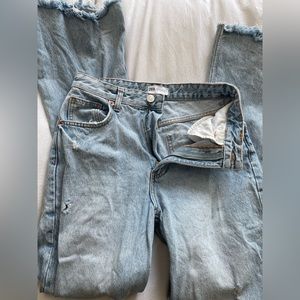 Zara size 6 wide leg light wash denim